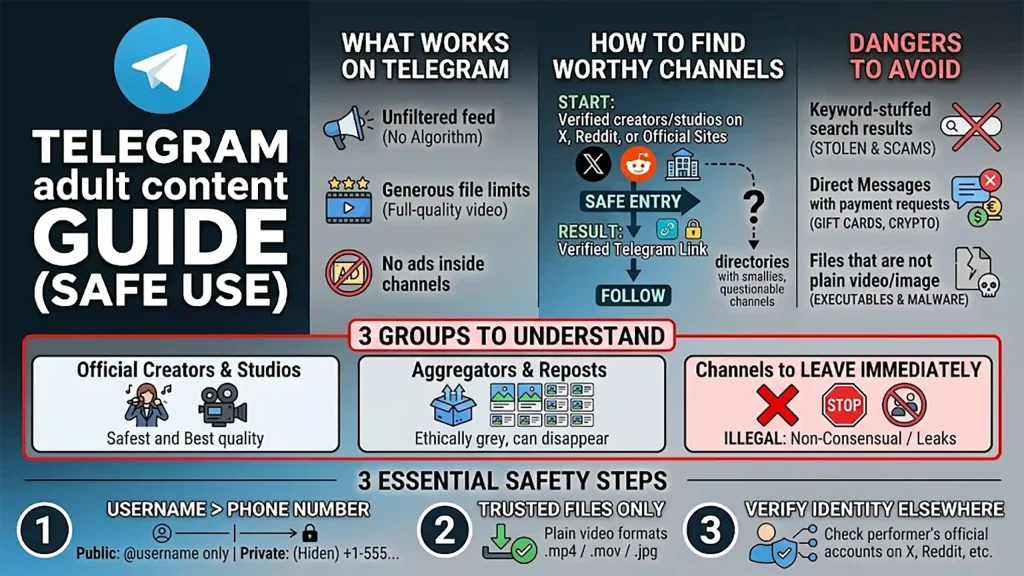 Guide to finding adult content on Telegram: searching for NSFW channels, joining groups and avoiding scam links